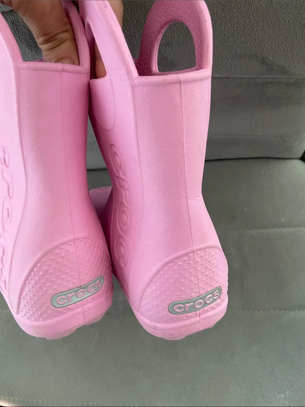 Crocs Kids' Classic Handle Rain Boots - Pink